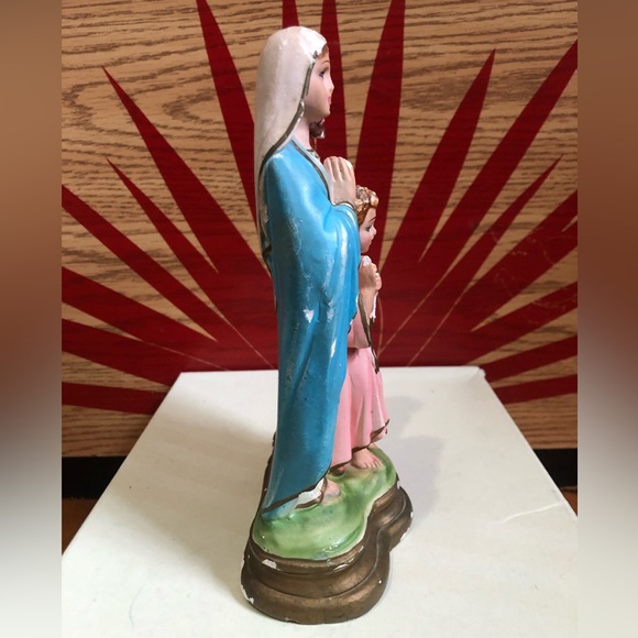 Vintage Italian Mother Mary & Joseph Chalkware Statue - Picture 4 of 11